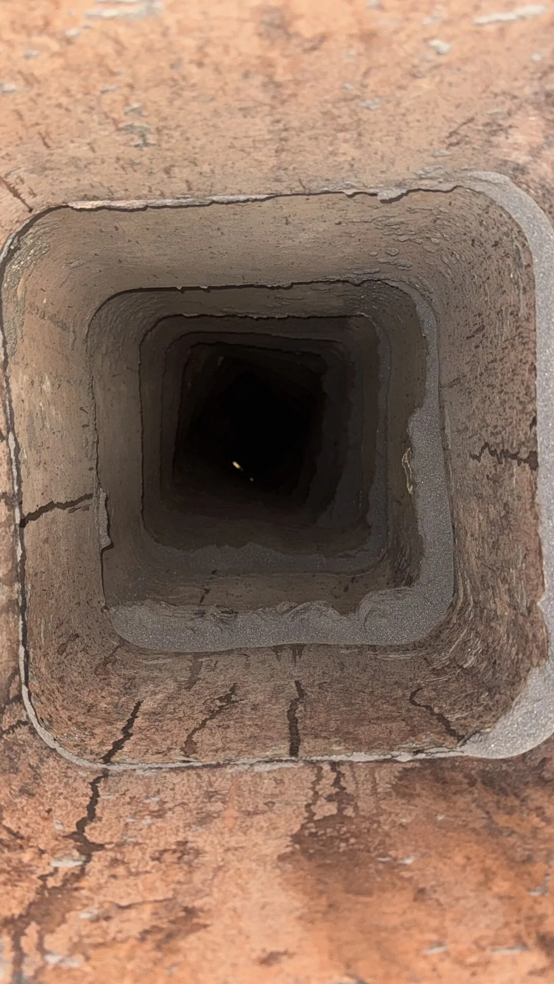 Chimney sweeping — flue after cleaning