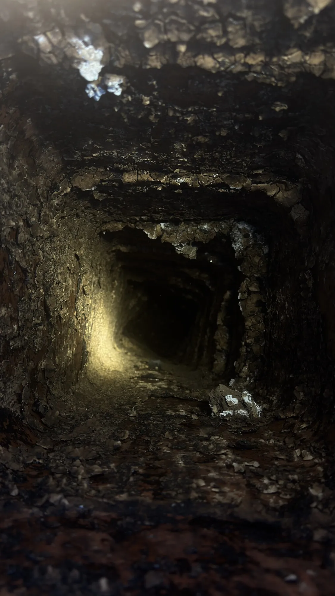 Chimney sweeping — flue before cleaning